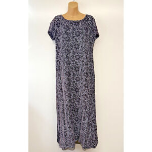 Laura Ashley Velvet Burnout Sz 14 Purple Whimsigoth Long Dress Dark Romantic